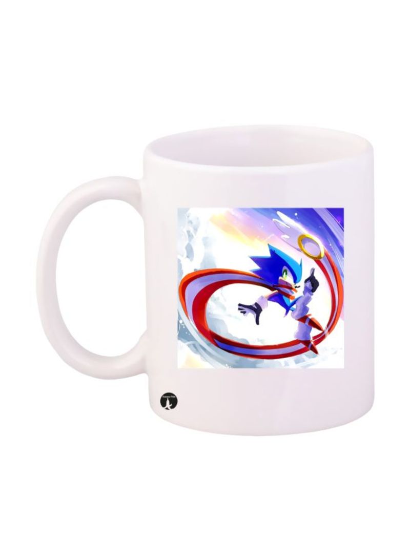 RKN Sonic Video Game Printed Mug White/Blue/Red Standard Size