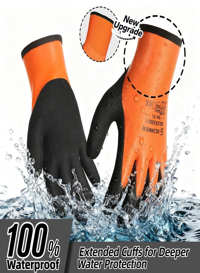 Schwer Waterproof Winter Work Gloves for Men and Women, Freezer Gloves Double Coated for Outdoor Cold Weather Keep Hands Warm Below Zero, Waterproof Gloves for Shoveling Snow, Ice Fishing, XXL - Image 3