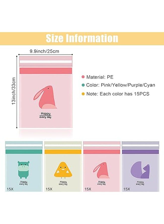 60pack disposable garbage bag portable self-adhesive garbage bag, waterproof and leakproof garbage bag for car for car bedroom bathroom office kitchen