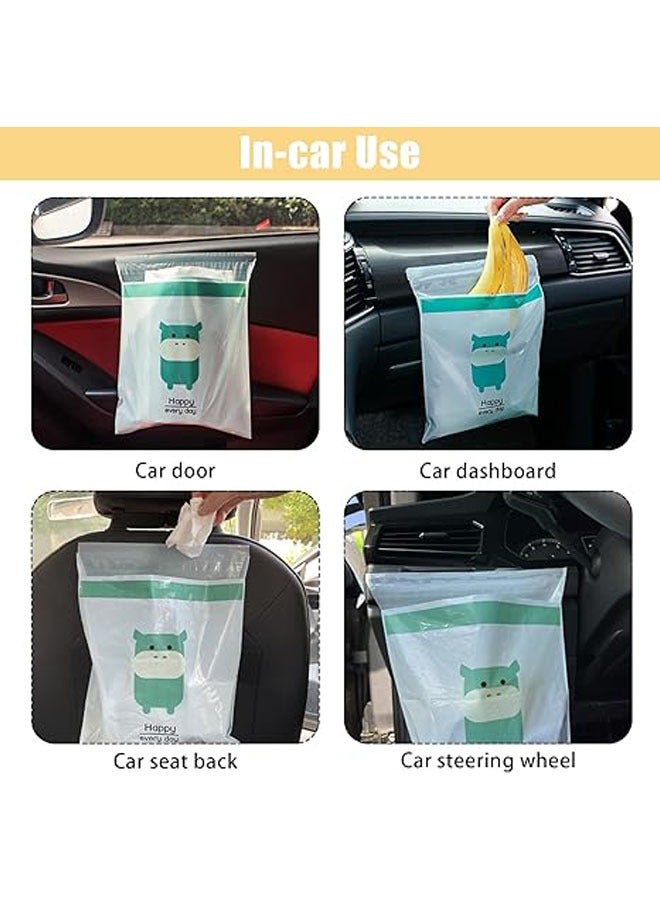 60pack disposable garbage bag portable self-adhesive garbage bag, waterproof and leakproof garbage bag for car for car bedroom bathroom office kitchen