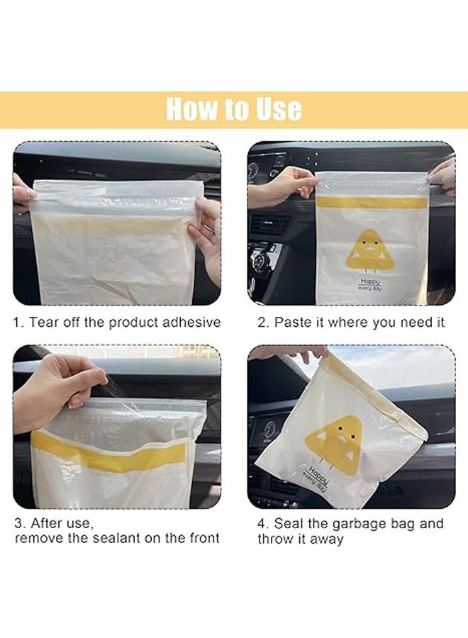 60pack disposable garbage bag portable self-adhesive garbage bag, waterproof and leakproof garbage bag for car for car bedroom bathroom office kitchen