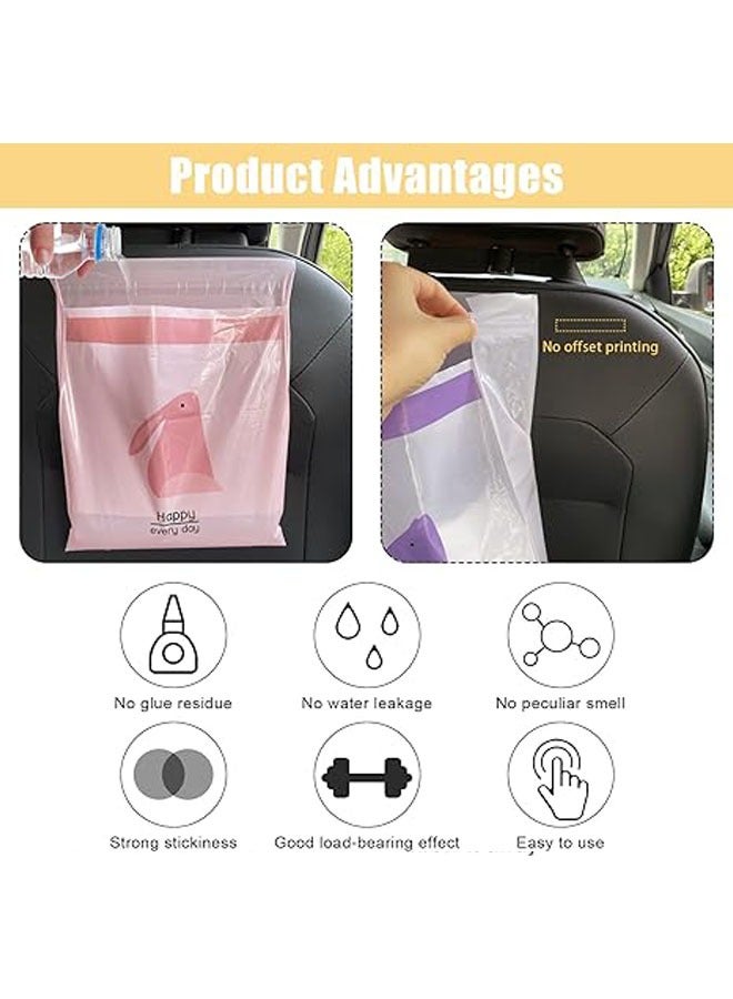 60pack disposable garbage bag portable self-adhesive garbage bag, waterproof and leakproof garbage bag for car for car bedroom bathroom office kitchen