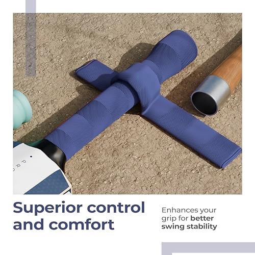 Lifelong Bat Grip - Chevron Shape (Blue) | Ergonomic Design | Easy Wrap | Soft Rubber Grip for Better Cricket Swing | Durable, Bat Grip for All Cricket Players - Image 5