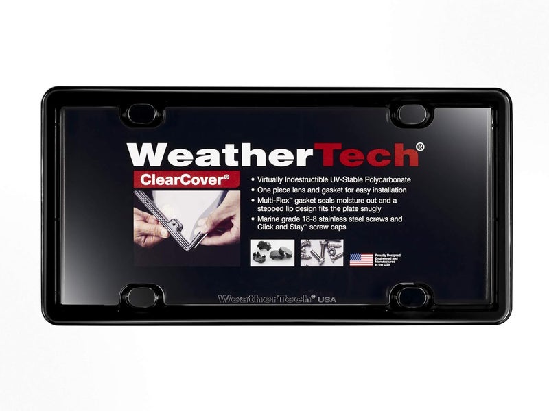 WeatherTech ClearCover License Plate Cover - Black - Image 1