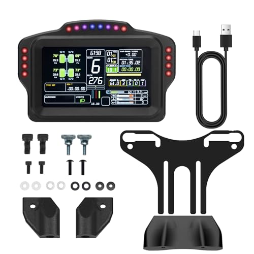 MiYee DV480 Pro V5 SimRacing DashboardDDUDisplay Sim Racing Dash with 5 Screen 16 RGB LEDs for Simulation Racing Games Accessories include Bracket for Wheel Base Compatible with all DD bases - Image 1