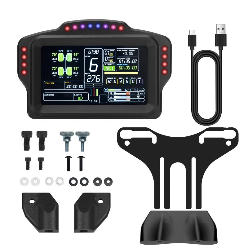 MiYee DV480 Pro V5 SimRacing DashboardDDUDisplay Sim Racing Dash with 5 Screen 16 RGB LEDs for Simulation Racing Games Accessories include Bracket for Wheel Base Compatible with all DD bases - Image 2