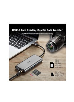 Generic SSK 11 in 1 USB C HUB, Triple Displays Laptop Docking Station, Type C Multiport Adapter with 2(Dual) HDMI 4K,VGA,PD3.0,SD/TF Card Reader,RJ45 etc. for MacBook/Pro/Air/iMac/XPS and More Type C Device  - Image 3