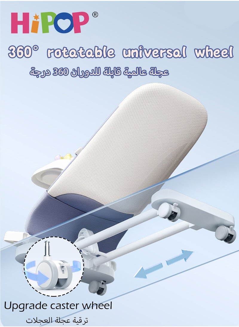 HIPOP - 3-In-1 Baby Bouncer,Movable Baby Rocker and Jumper,Infant Rocking Chair with Safety Harness,Toddler Comfort Chair with Pedal Piano and Hanging Baby Toys - Image 1