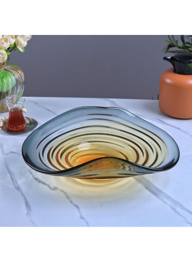 الهدايا مول  صحن تقديم زجاج بتصميم كلاسيكي حديث – ملون - Image 1