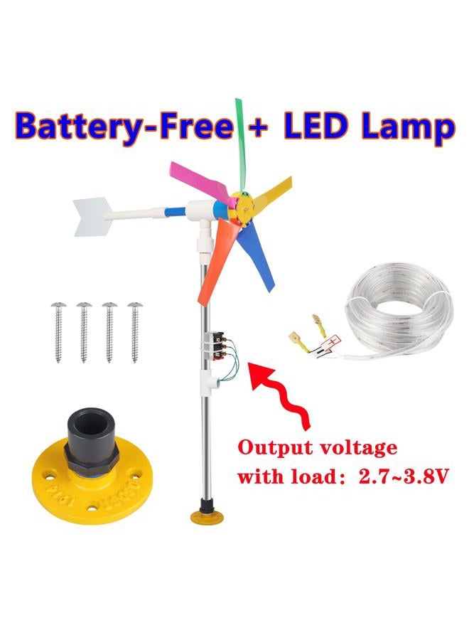 nightbreeze DIY Small Wind Turbine Generator Kit and Light Strip | Backyard Decoration，35" Height 18.1" Diameter - Image 4