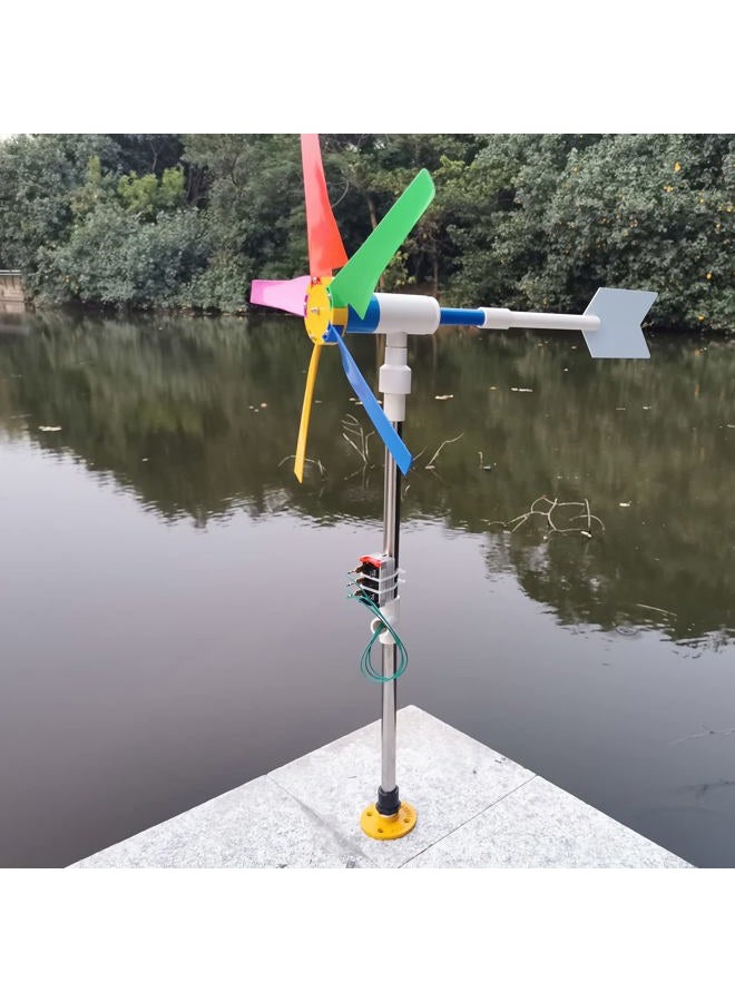 nightbreeze DIY Small Wind Turbine Generator Kit and Light Strip | Backyard Decoration，35" Height 18.1" Diameter - Image 1