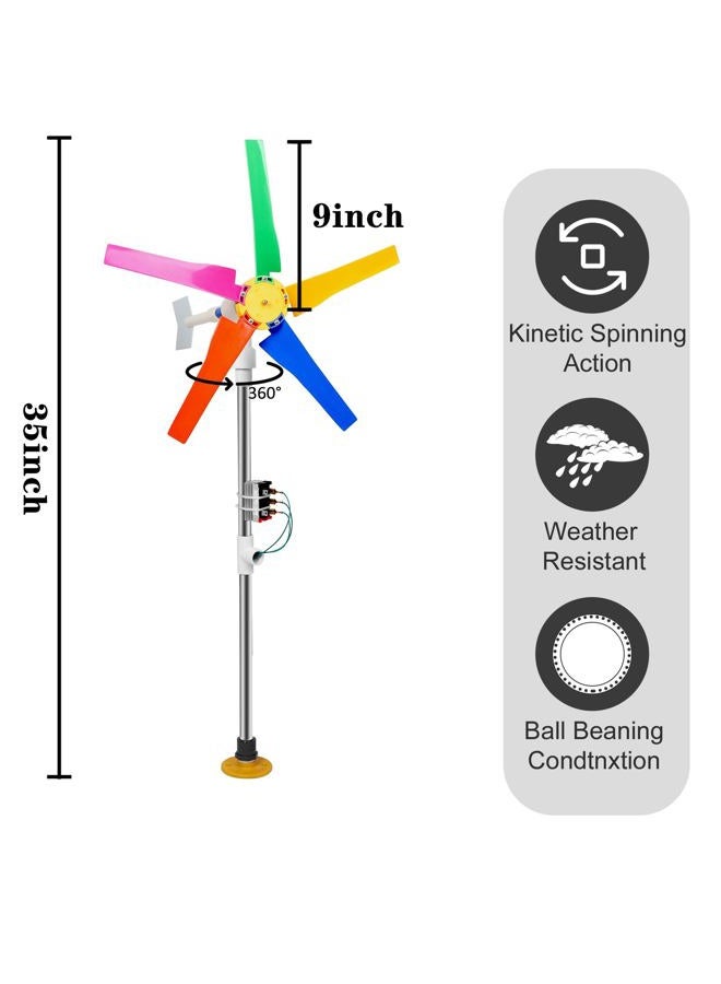 nightbreeze DIY Small Wind Turbine Generator Kit and Light Strip | Backyard Decoration，35" Height 18.1" Diameter - Image 3