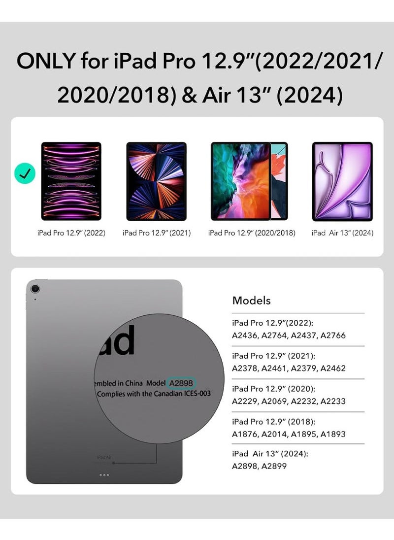Generic Magic Keyboard for Apple iPad Air 13 inch (M2, 2024) Pro 12.9 inch (2022/2021/2020/2018) with Magnetic Back Cover, Smart Trackpad Backlit Keyboard Case for iPad Pro 12.9 3rd 4th 5th 6th  - Image 2