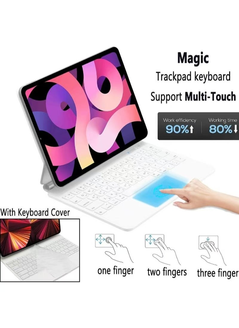 Generic Magic Keyboard for Apple iPad Air 13 inch (M2, 2024) Pro 12.9 inch (2022/2021/2020/2018) with Magnetic Back Cover, Smart Trackpad Backlit Keyboard Case for iPad Pro 12.9 3rd 4th 5th 6th  - Image 4