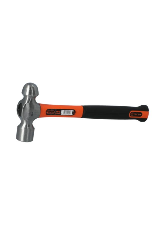 Tactix Forged Steel Ball Pein Hammer with Non-Slip Fiberglass Handle Multicolor 24oz - Image 1