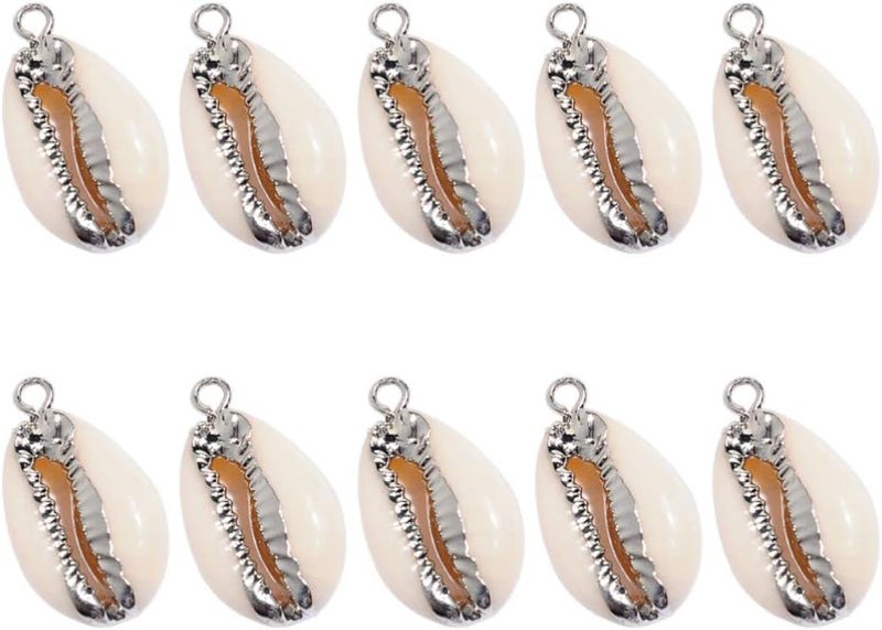 comfrt 10pcs Natural Spiral Shell Beads Seashell Charms Beach Shells Beads Cowrie Shells with Holes for DIY Craft Necklace Bracelet Earring Jewelry Making - Image 3