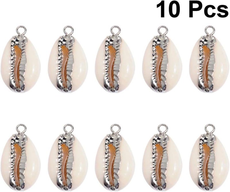 comfrt 10pcs Natural Spiral Shell Beads Seashell Charms Beach Shells Beads Cowrie Shells with Holes for DIY Craft Necklace Bracelet Earring Jewelry Making - Image 5