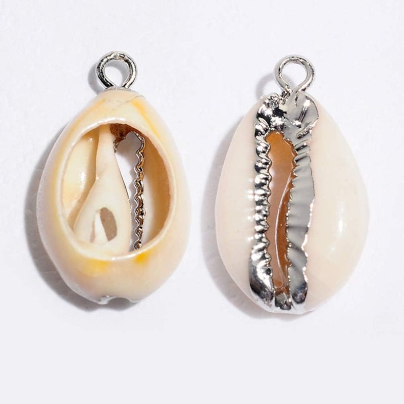 comfrt 10pcs Natural Spiral Shell Beads Seashell Charms Beach Shells Beads Cowrie Shells with Holes for DIY Craft Necklace Bracelet Earring Jewelry Making - Image 2