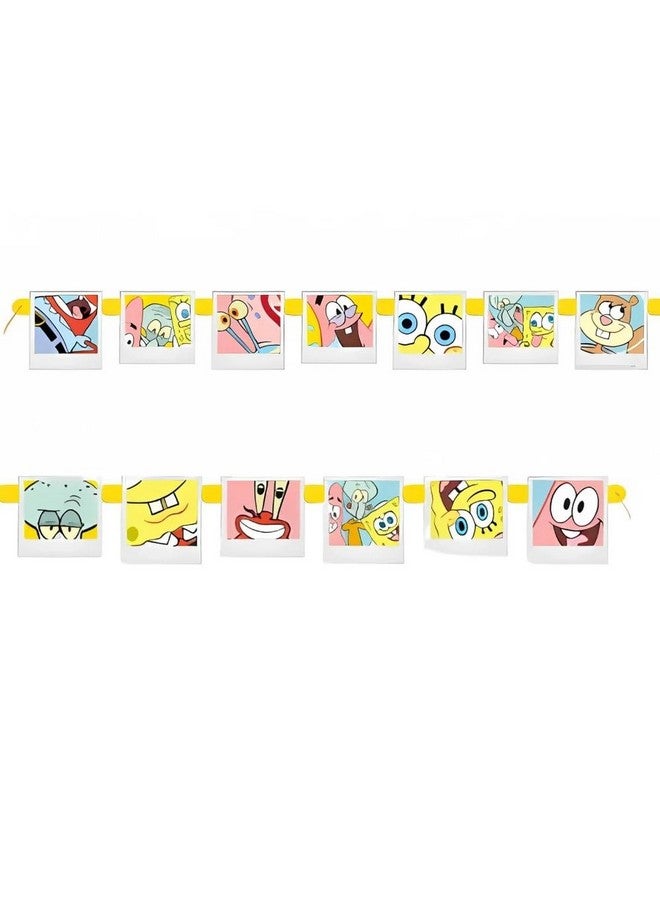 Unique SpongeBob SquarePants Jointed Banner (1 Pc) - Easy Assembly, Fun & Multicolor Party Decoration for Kids' Parties & Events - Image 1