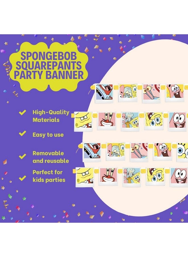 Unique SpongeBob SquarePants Jointed Banner (1 Pc) - Easy Assembly, Fun & Multicolor Party Decoration for Kids' Parties & Events - Image 5
