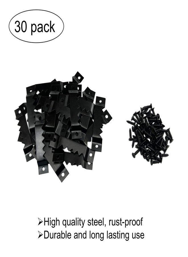 EesTeck 30 Pack Large Heavy Sawtooth Picture Hangers Steel Picture Hangers with Screws Picture Hang Solutions, for Hanging Clock Paintings Artwork Picture Frame Hook Photos (Black，Supports 50 lbs) - Image 3