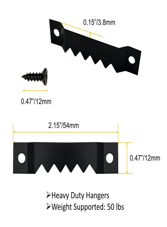 EesTeck 30 Pack Large Heavy Sawtooth Picture Hangers Steel Picture Hangers with Screws Picture Hang Solutions, for Hanging Clock Paintings Artwork Picture Frame Hook Photos (Black，Supports 50 lbs) - Image 2
