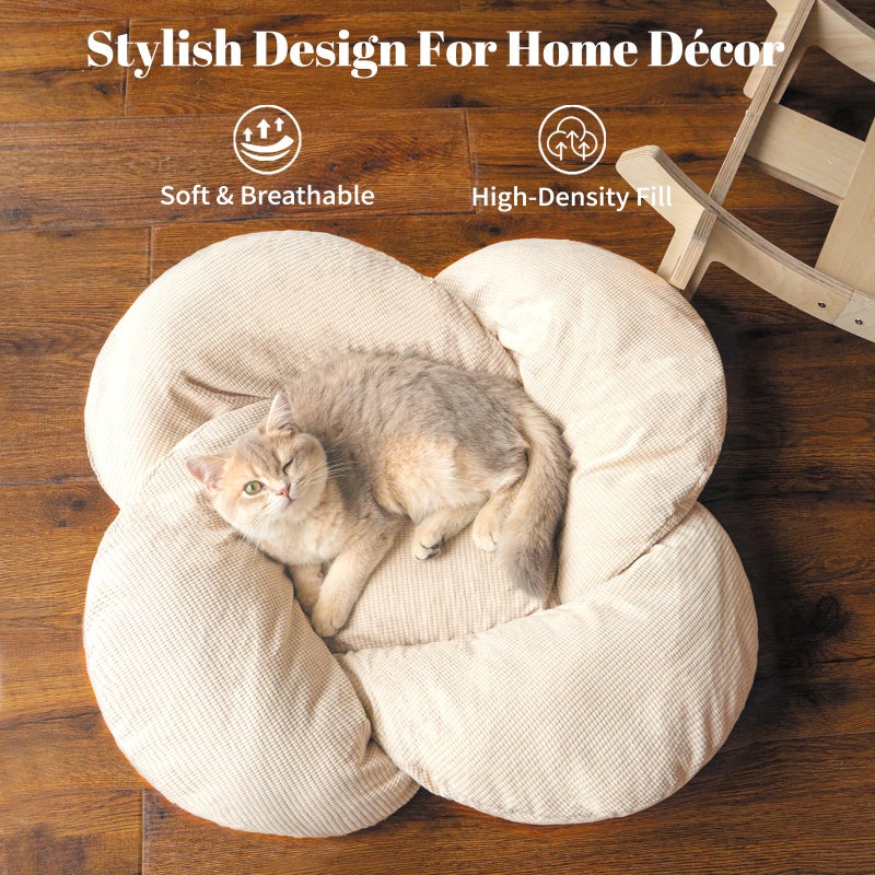CHEERHOME PETS Elevated Cat Bed Wooden with Cushion Fluffy Pet Couch Sofa for Indoor Cats Raised Kitty Lounge Chair Suitable for Puppy, Cat Furniture(White) - Image 2