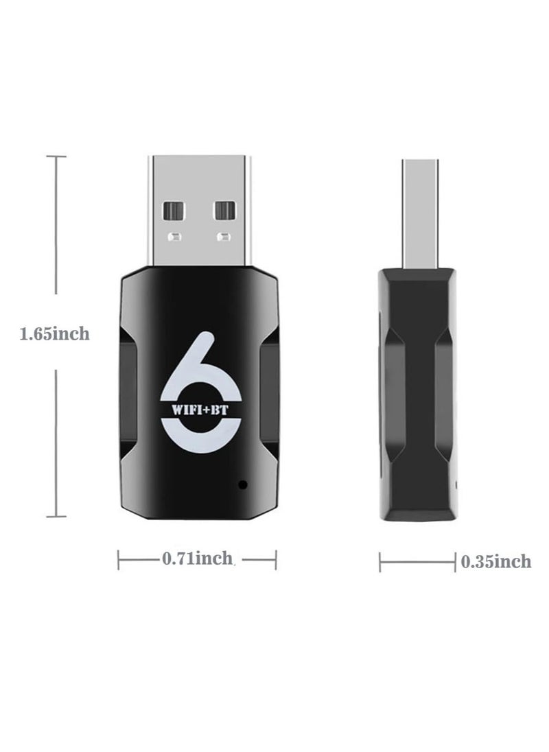 QPHWHFQ - 2-in-1 USB WiFi Bluetooth Adapter 900Mbps, 2.4/5GHz Dual Band, WiFi 6 Adapter and Bluetooth 5.3 Adapter for PC/Laptop/Desktop, Driver Free, Compatible with Windows 10/11 - Image 1