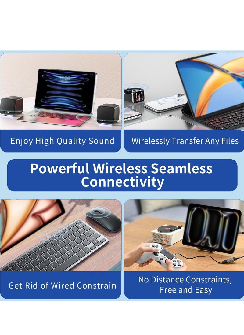QPHWHFQ - 2-in-1 USB WiFi Bluetooth Adapter 900Mbps, 2.4/5GHz Dual Band, WiFi 6 Adapter and Bluetooth 5.3 Adapter for PC/Laptop/Desktop, Driver Free, Compatible with Windows 10/11 - Image 1