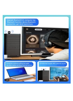 QPHWHFQ 2-in-1 USB WiFi Bluetooth Adapter 900Mbps, 2.4/5GHz Dual Band, WiFi 6 Adapter and Bluetooth 5.3 Adapter for PC/Laptop/Desktop, Driver Free, Compatible with Windows 10/11  - Image 5