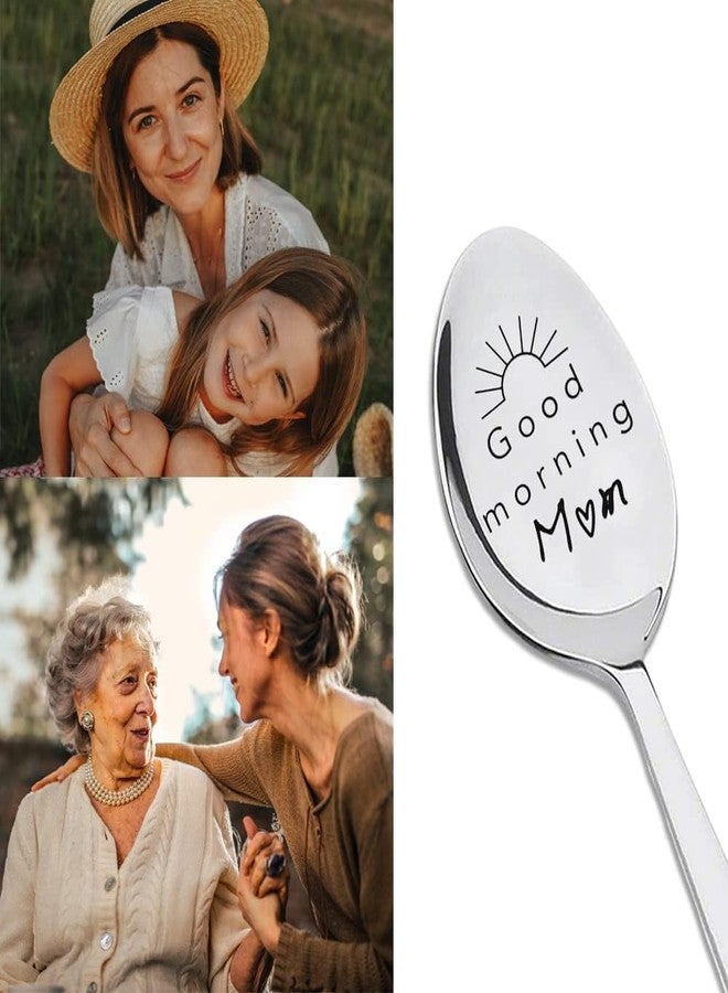 Kefley Mom Birthday Christmas Gifts from Daughter Son Good Morning Mom Spoon Tea Cereal Coffee Spoons for Mothers Day Mommy Gift for from Children - Image 4