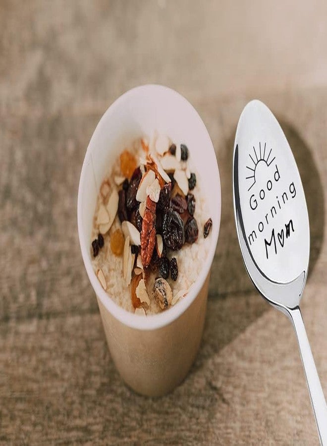 Kefley Mom Birthday Christmas Gifts from Daughter Son Good Morning Mom Spoon Tea Cereal Coffee Spoons for Mothers Day Mommy Gift for from Children - Image 3