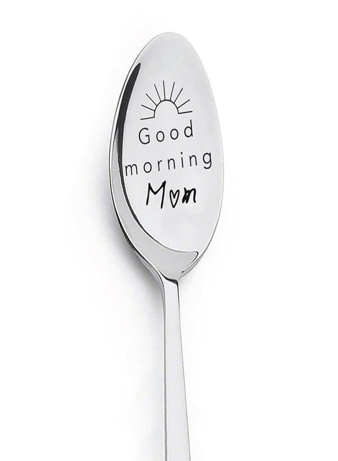 Kefley Mom Birthday Christmas Gifts from Daughter Son Good Morning Mom Spoon Tea Cereal Coffee Spoons for Mothers Day Mommy Gift for from Children - Image 1