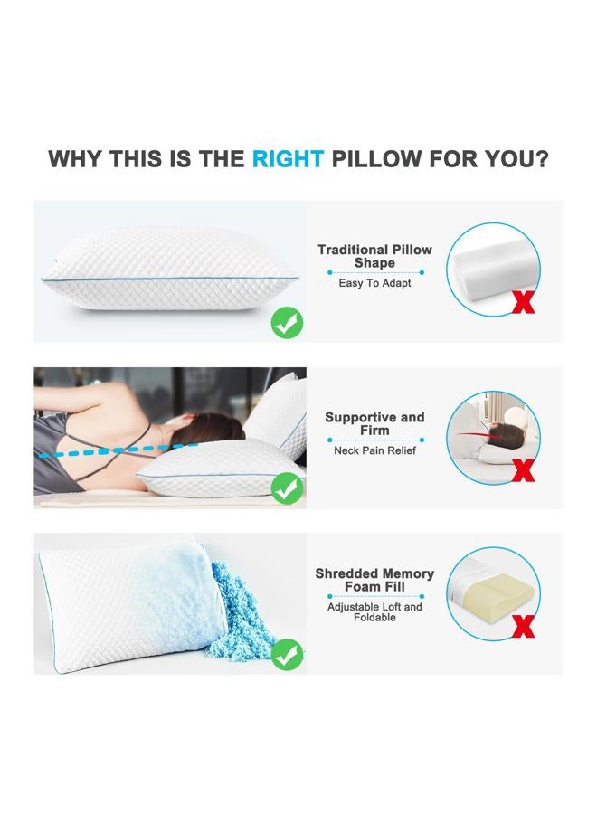 VVZ Cooling Bed Pillows King Size Set of 4, Shredded Memory Foam Pillows for Side Back Stomach Sleepers, Luxury Cool Gel Adjustable Firm Bed Pillows for Sleeping 4 Pack King Size 20 x 36 Inches - Image 5