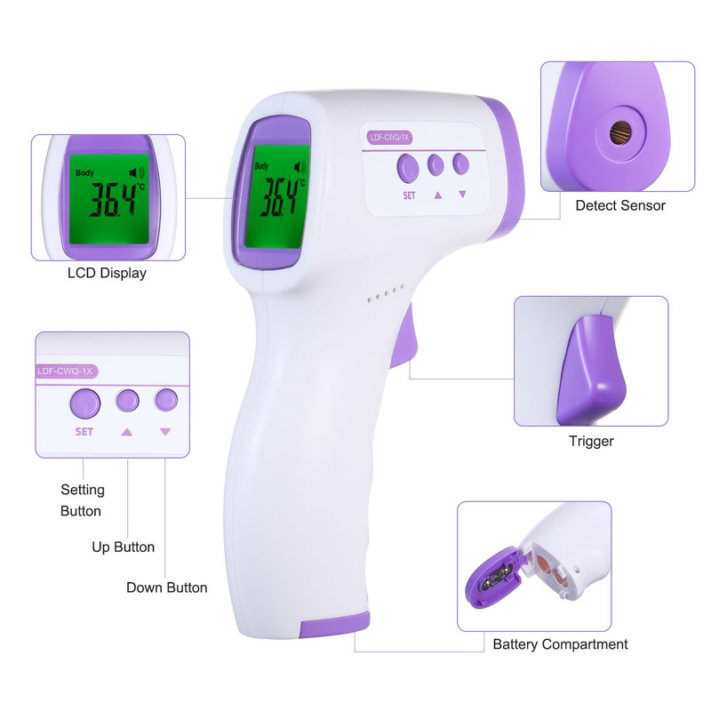 Non-contact Digital Infrared Forehead Thermometer Temperature Measurement for Kids Children and Adults - Image 4