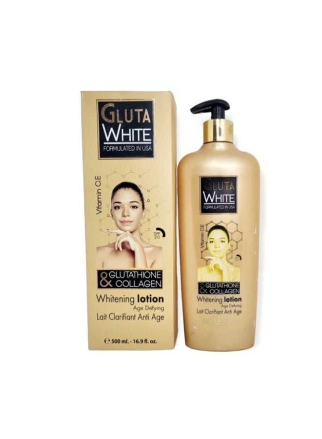 Gluta White Glutathione & Collagen Whitening Body Lotion 500ml - Image 2