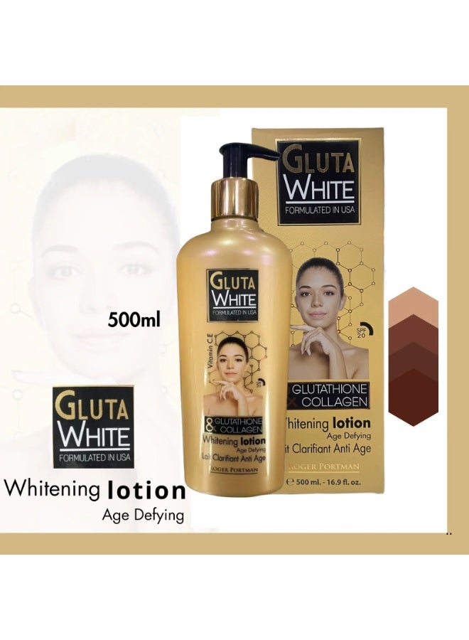 Gluta White Glutathione & Collagen Whitening Body Lotion 500ml - Image 3