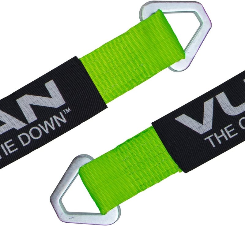 VULCAN Car Tie Down Axle Strap with Wear Pad - 2 Inch x 36 Inch - 4 Pack - High-Viz - 3,300 Pound Safe Working Load - Image 5