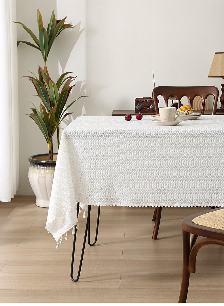 Rectangular Table Cloth, Cotton linen Table Cloth Wrinkle-Resistant Table Cloth, Soft Fabric Tablecloth With Tassels, Suitable for Kitchen Dining Room Outdoor Party 140CM×180CM , 4-6 Seats  - Image 5