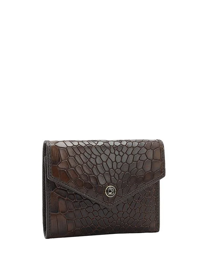 دا ميلانو محفظة نسائية جلد طبيعي بني