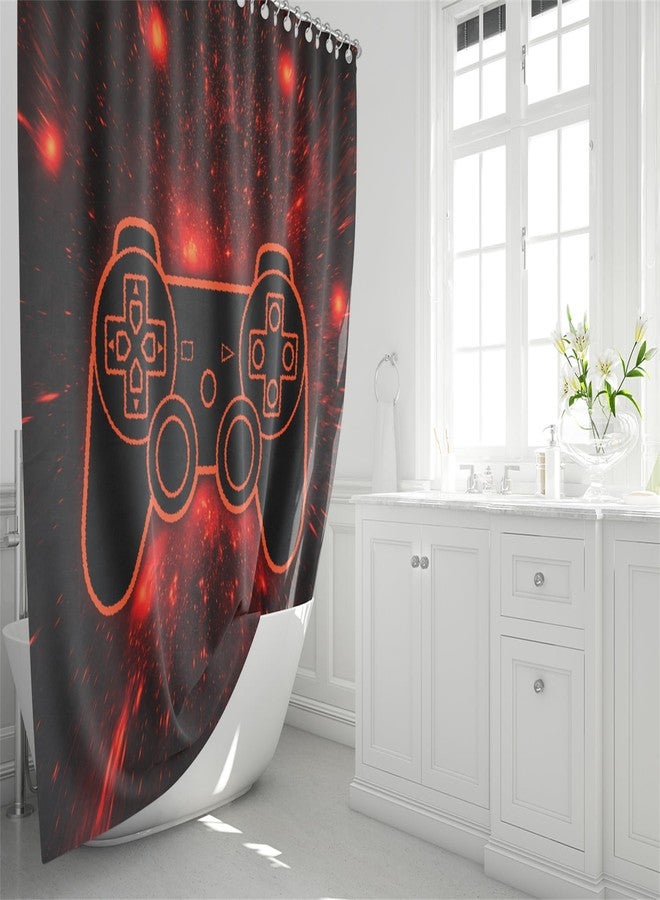 Jiospet 4 Pcs Game Shower Curtain Set for Boys - Gamer Controller Bathroom Sets Boys, Gamepad Shower Sets with Curtain and Rugs Gaming Bathroom Decor with 12 Hooks, 70" x 70" - Image 4