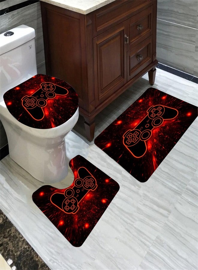 Jiospet 4 Pcs Game Shower Curtain Set for Boys - Gamer Controller Bathroom Sets Boys, Gamepad Shower Sets with Curtain and Rugs Gaming Bathroom Decor with 12 Hooks, 70" x 70" - Image 3