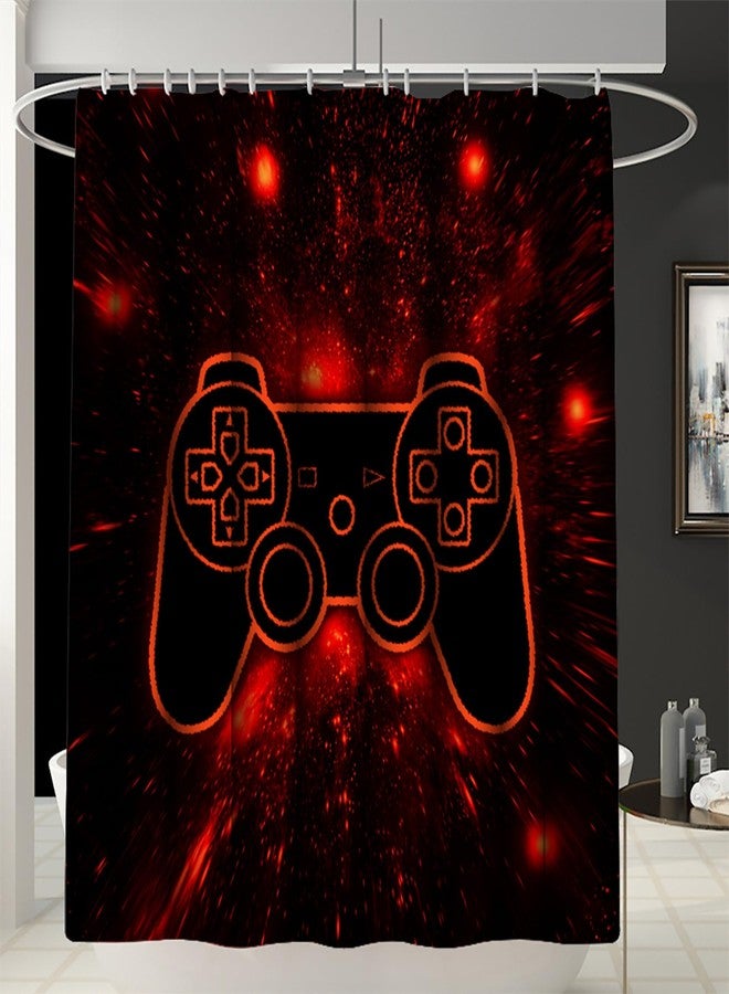Jiospet 4 Pcs Game Shower Curtain Set for Boys - Gamer Controller Bathroom Sets Boys, Gamepad Shower Sets with Curtain and Rugs Gaming Bathroom Decor with 12 Hooks, 70" x 70" - Image 2