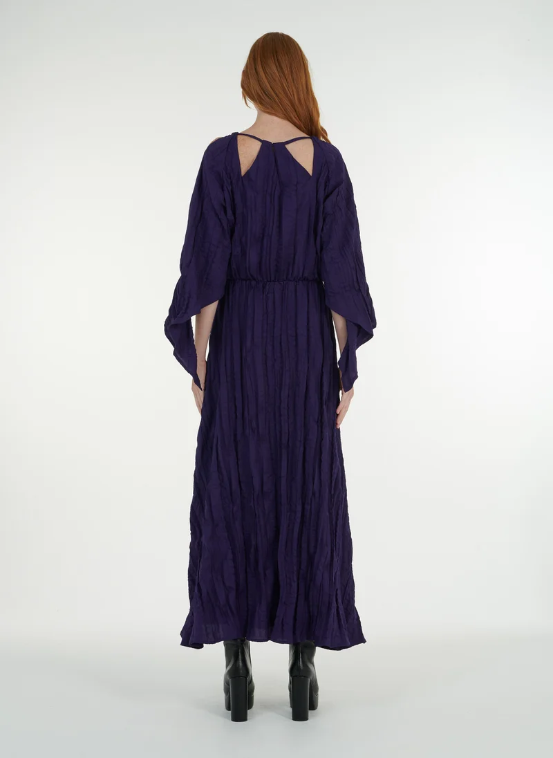 ليم Cut-Out Plissé Dress