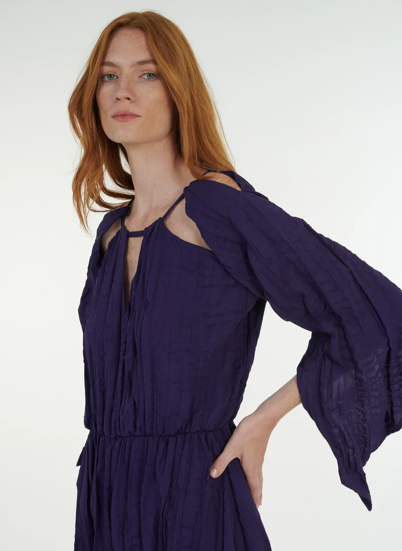 leem  Cut-Out Plissé Dress for Women | Best Price UAE