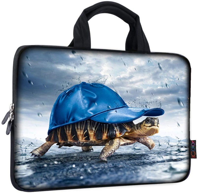 ICOLOR 11 11.6 12 12.1 12.5 inch Laptop Carrying Bag Chromebook Case Notebook Ultrabook Bag Tablet Cover Neoprene Laptop Sleeve case chromebook Sleeve with Handle Kids Boys Girls Blue Sea Turtle - Image 1