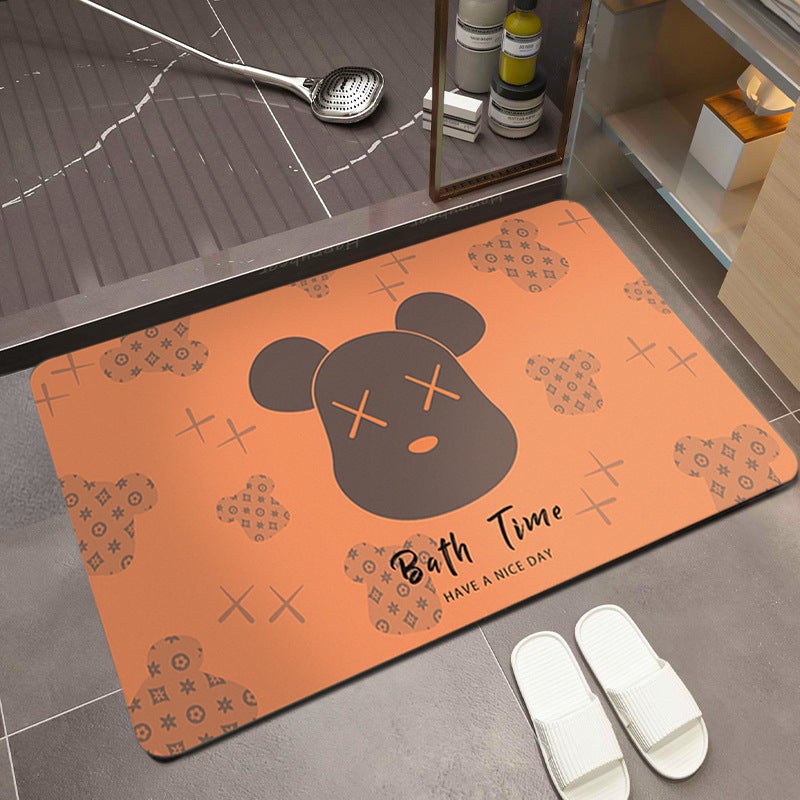 Nordic Bathroom Mat Absorbent Mat Bathroom Door Mat Quick-Drying Entry Door Mat Diatom Mud Non-Slip - Image 1
