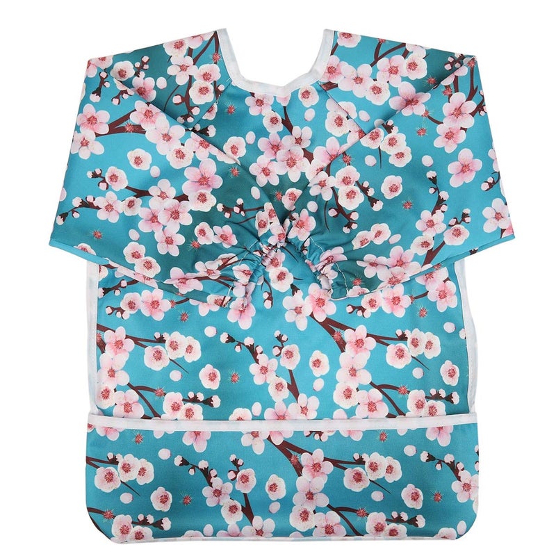 Sigzagor Baby Bib Long Sleeved Shirt With Pocket 13 years old Toddler For Girls Peachblossom