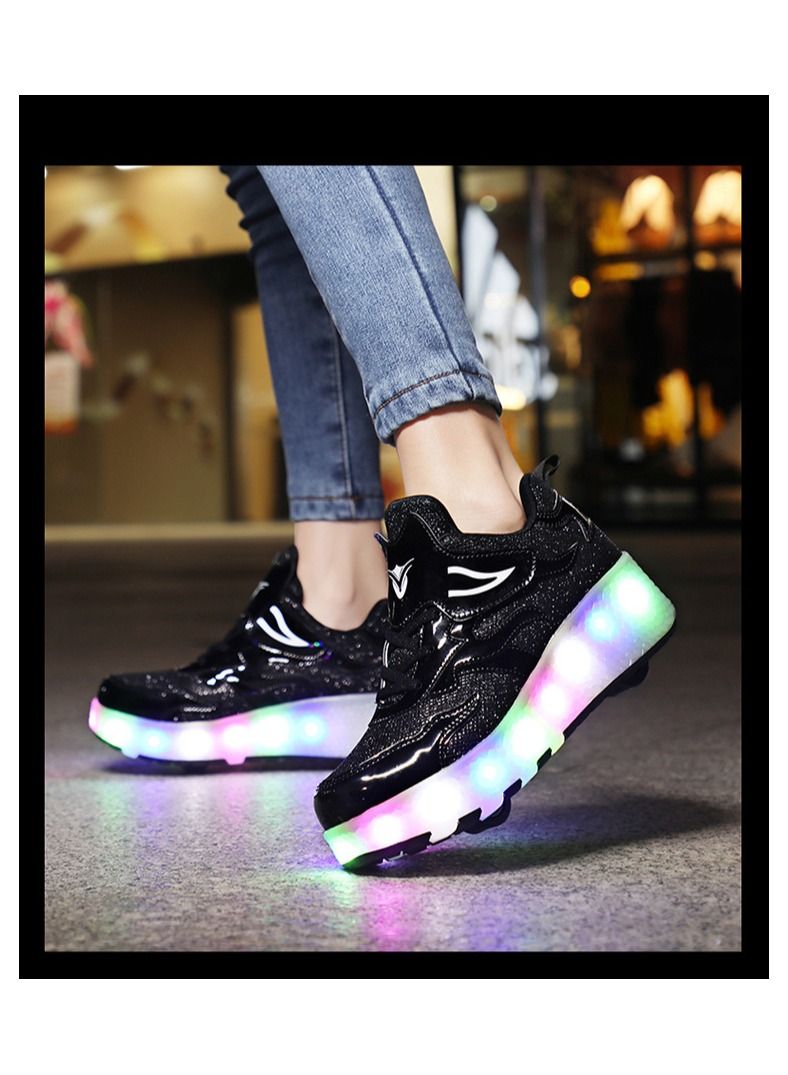 LED Flash Light Fashion Shiny Sneaker Skate Shoes With Wheels And Lightning Sole  - Image 3