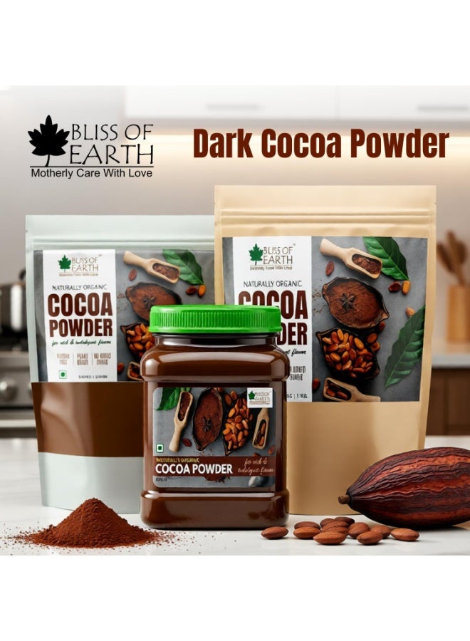 بليس اوف ايرث مسحوق كاكاو داكن عضوي طبيعي لصنع كعكة الشوكولاتة ومخفوق الشوكولاتة غير محلى 250جم - Image 5